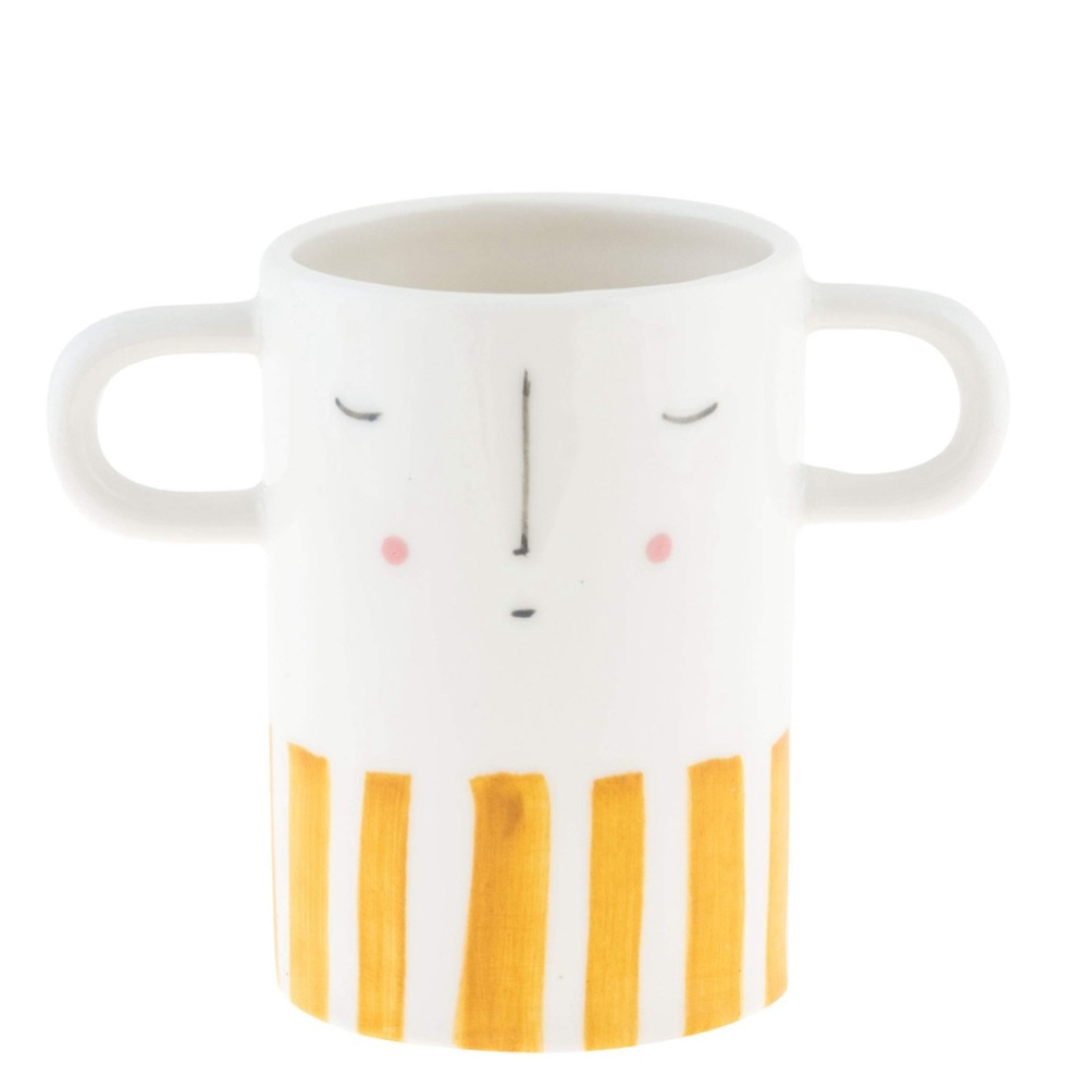 Karma “expressions” ceramic vessel/make-up brush cup/vase/pencil holder-sm-NWT
